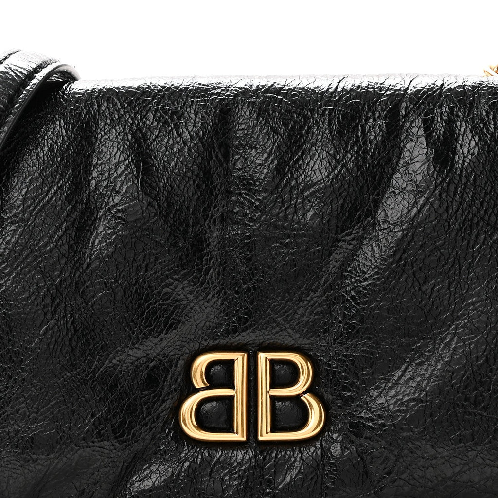 Arena Calfskin Medium Monaco Chain Shoulder Bag Black