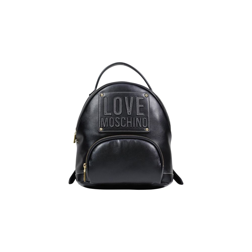 Black Polyurethane Backpack