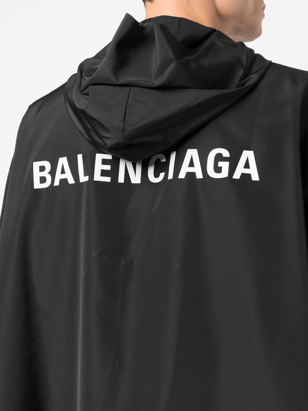Balenciaga Women's Logo-Print Hooded Windbreaker