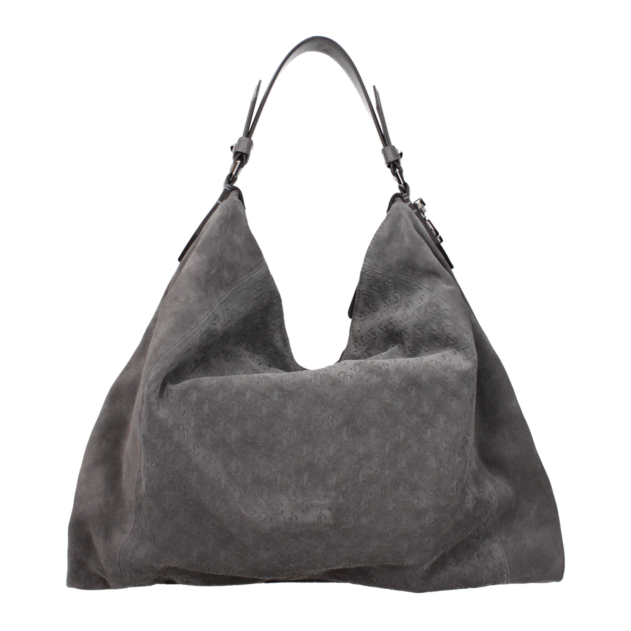 Gray Suede Shoulder Bag