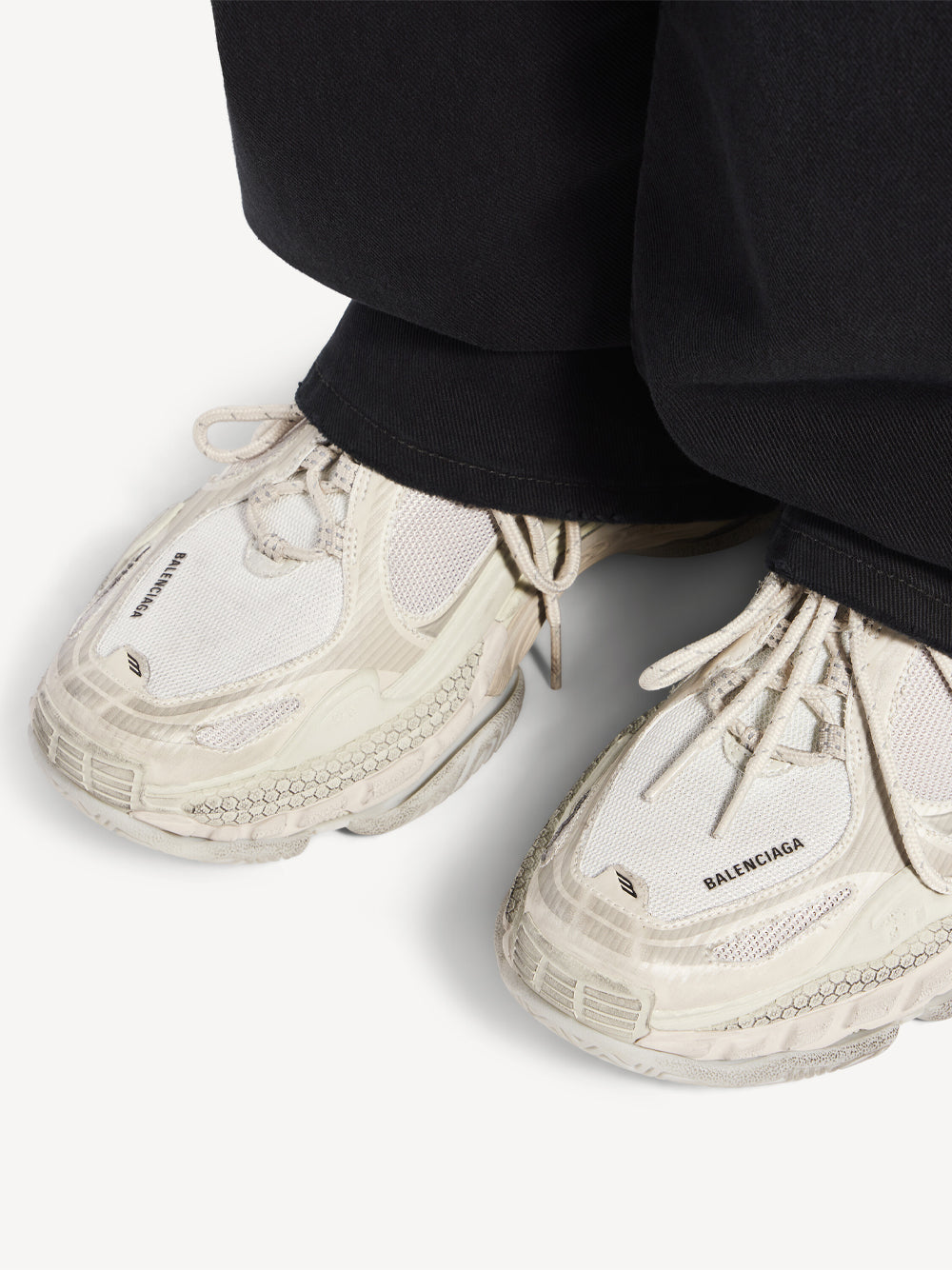 Balenciaga Women Triple S.2 Worn-Out Effect Mesh Sneakers