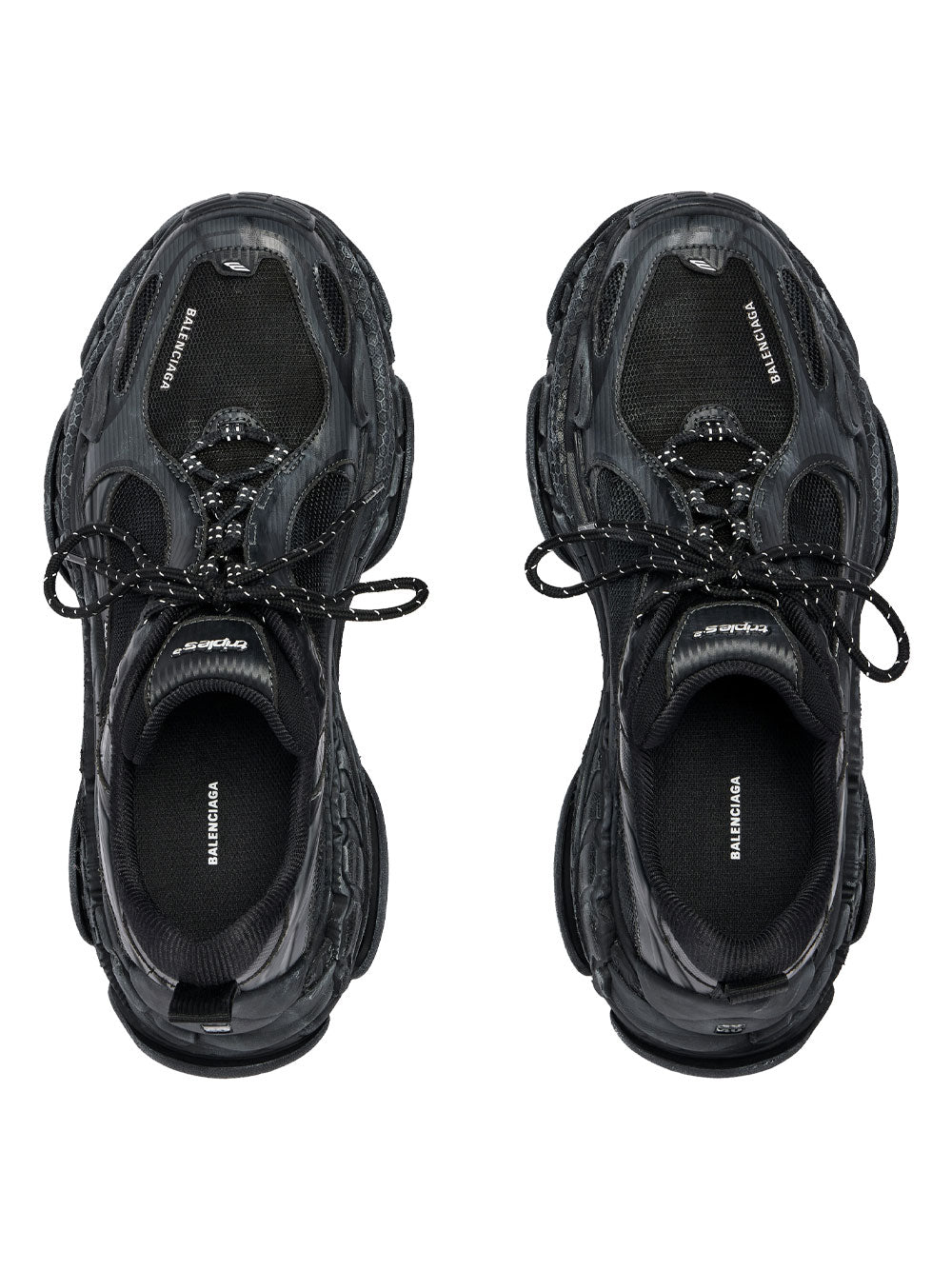 Balenciaga Women Triple S.2 Worn-Out Effect Mesh Sneakers