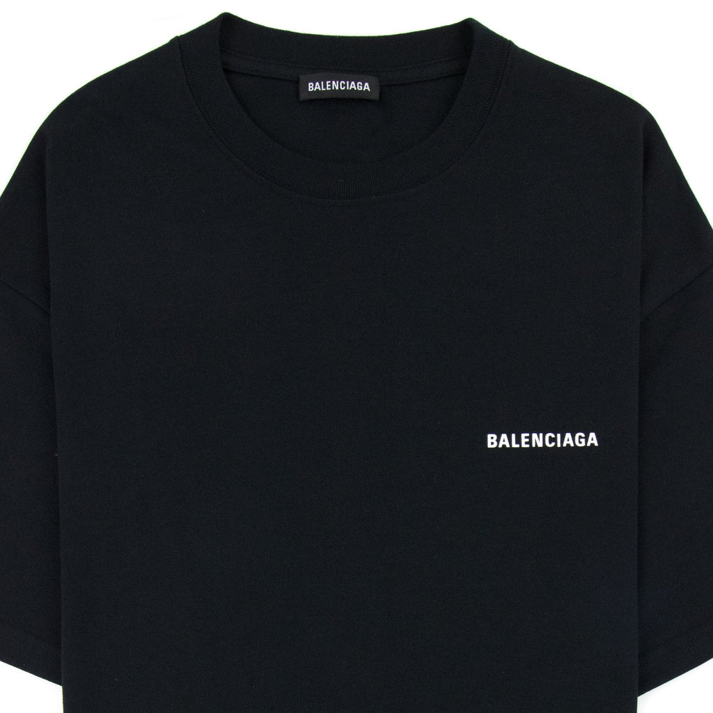 Balenciaga Logo Crewneck T-Shirt  Black