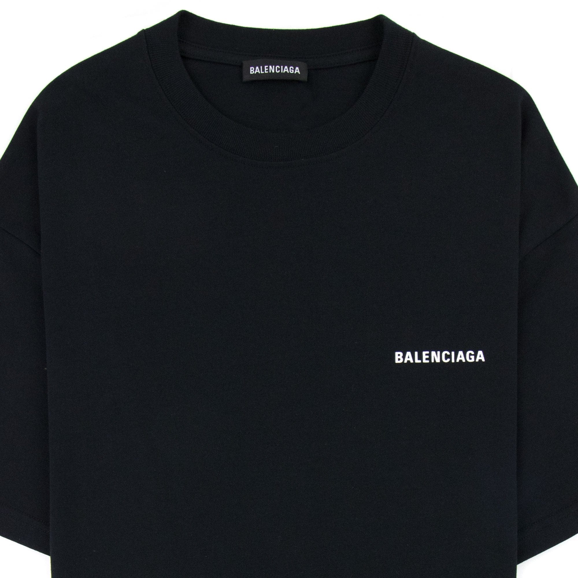 Balenciaga Logo Crewneck T-Shirt  Black