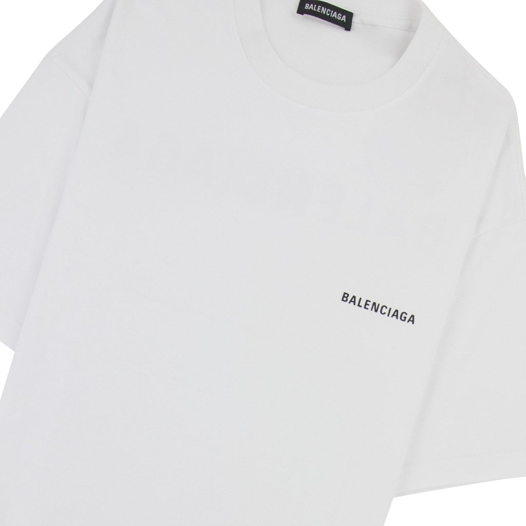 Balenciaga Logo Crewneck T-Shirt  White