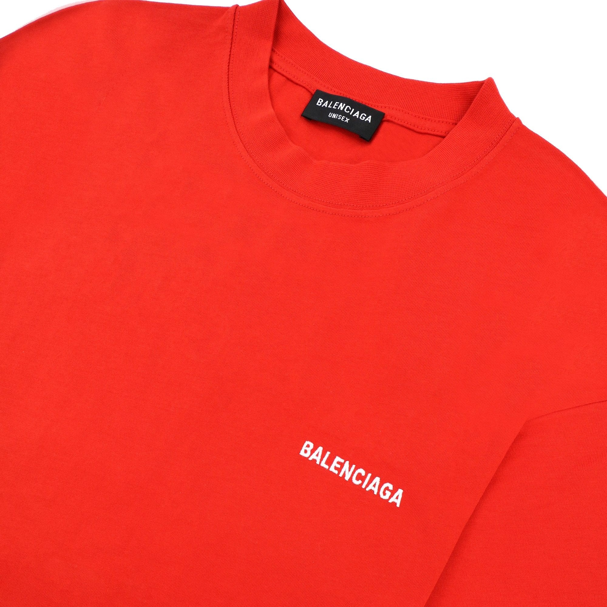 Balenciaga Logo Crewneck T-Shirt Red/white