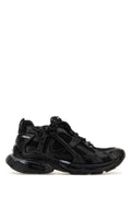 Balenciaga Men Black Mesh And Rubber Runner Led Sneakers