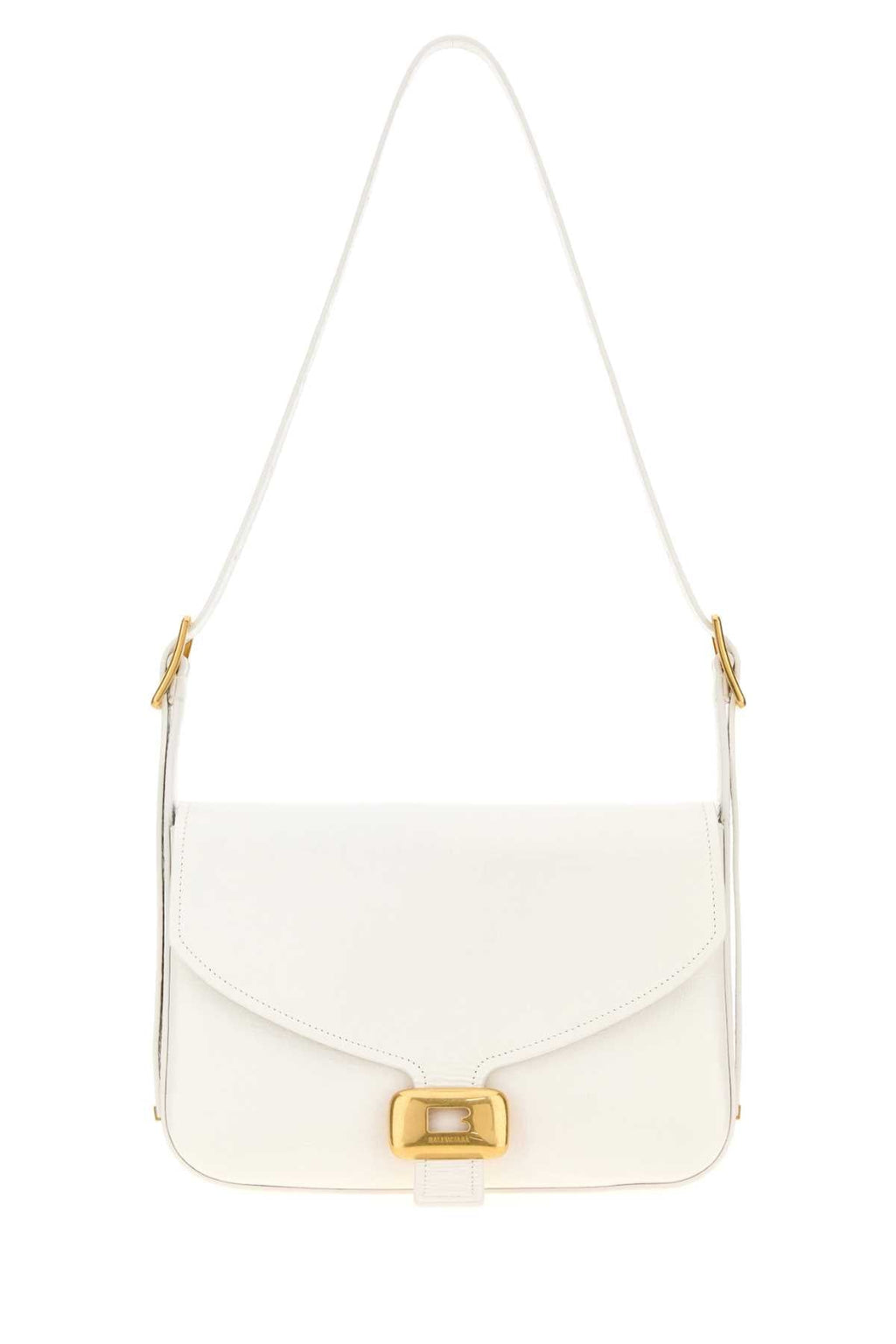 Balenciaga Women White Leather Medium Clicca Shoulder Bag