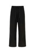 Balenciaga Men Black Cotton Wide-Leg Pant