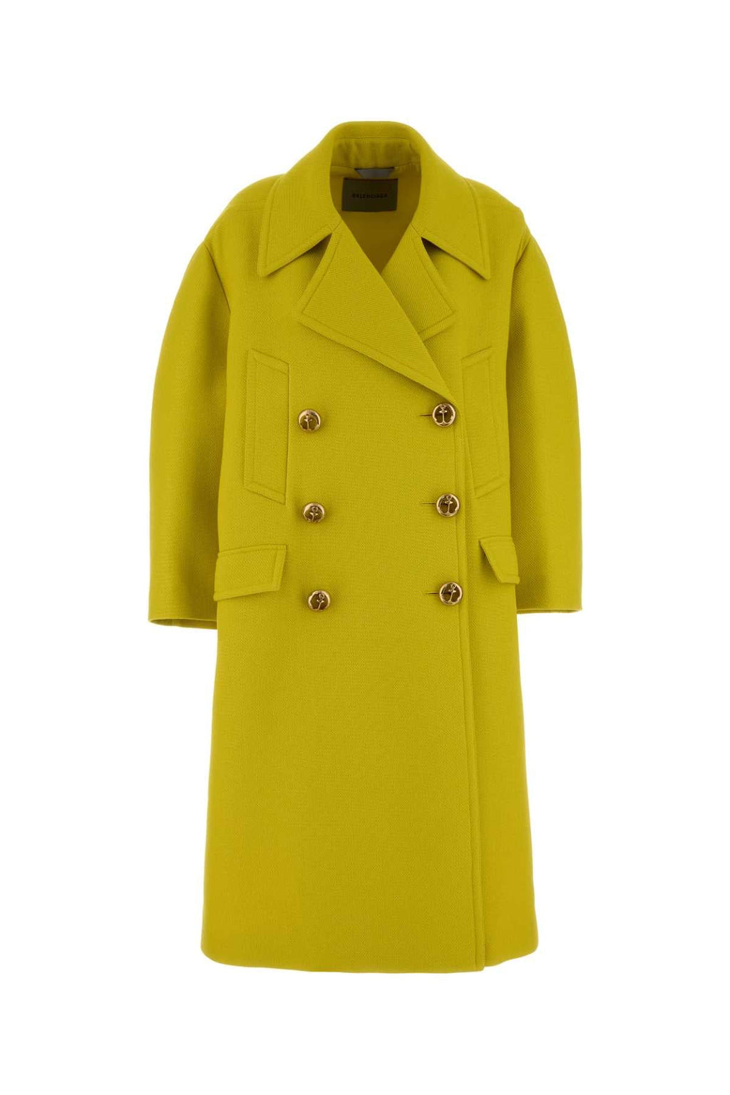 Balenciaga Women Yellow Wool Coat