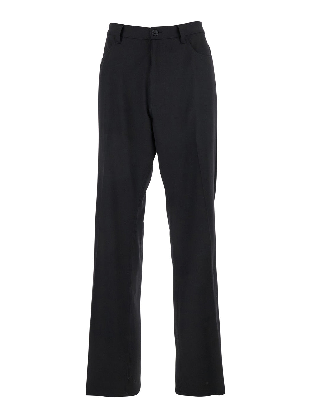 Balenciaga Men Black Tailored Trousers With Belt Loops In Wool Man