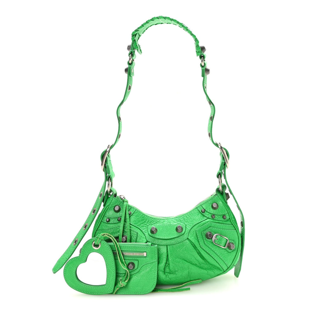 Agneau Arena Le Cagole Shoulder Bag XS Vivid Green
