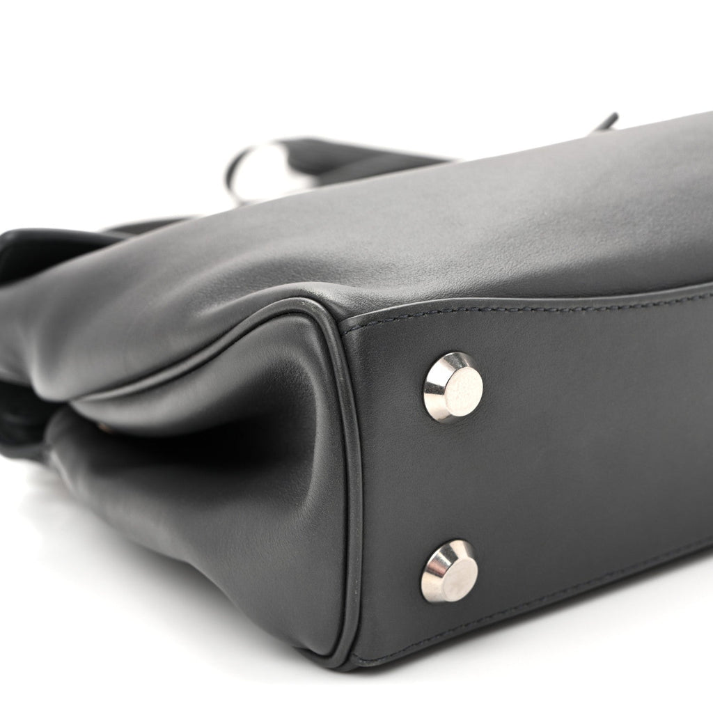 Natural Smooth Calfskin Mini Rodeo Top Handle Handbag Grey
