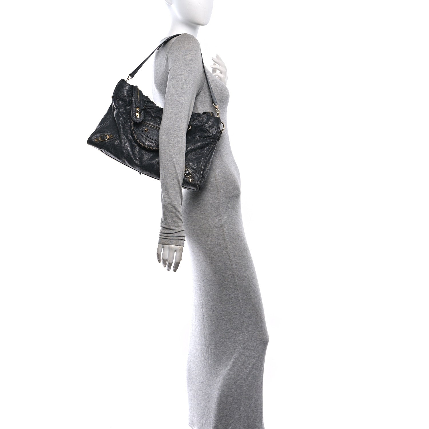 Agneau Classic Gold Hardware City Gris Fossile