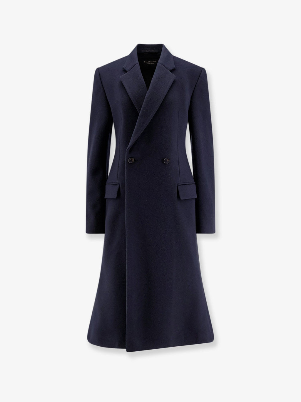 Balenciaga Women Godet Midi Double-Breasted Wool Coat