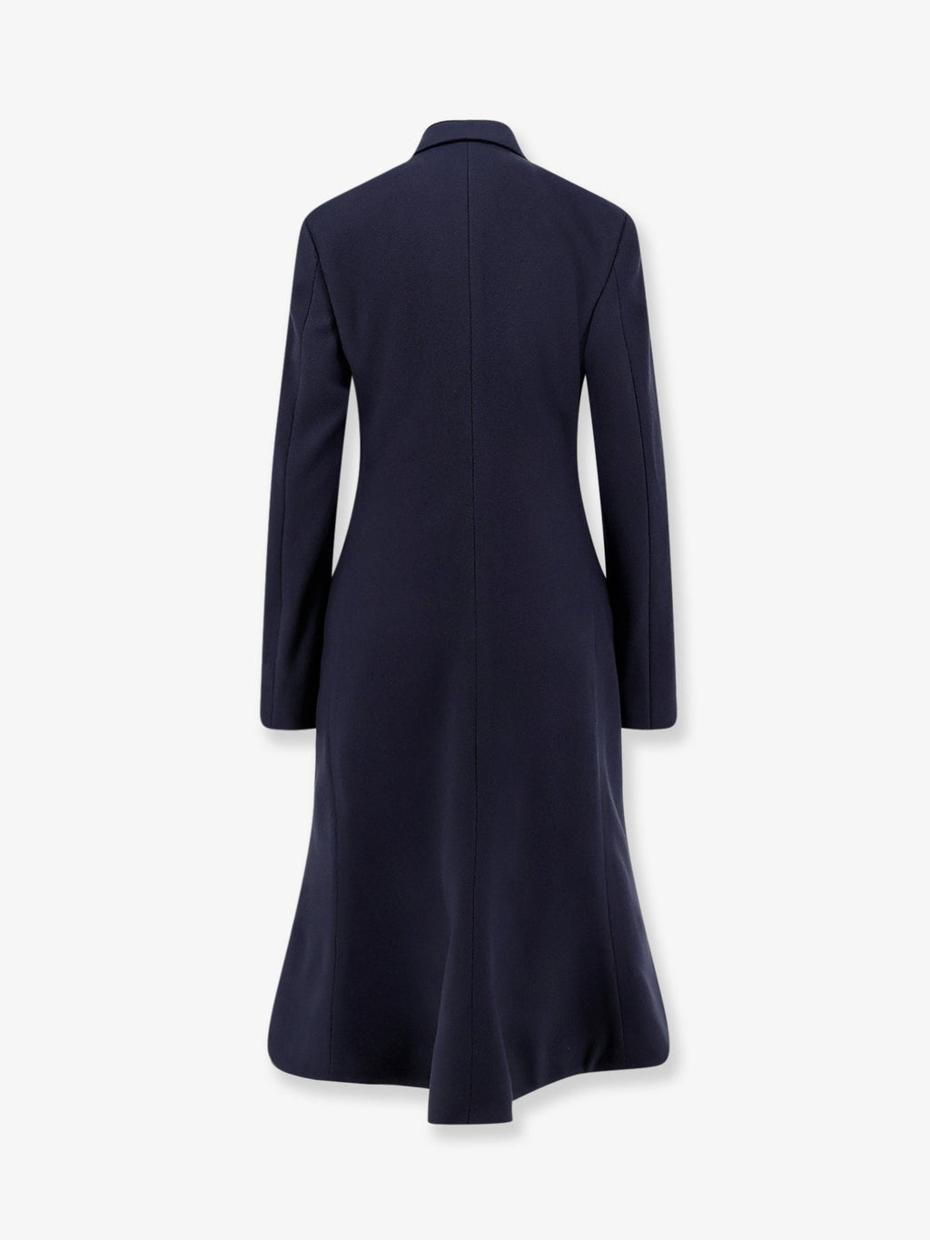 Balenciaga Godet Midi Double-Breasted Wool women Coat Blue