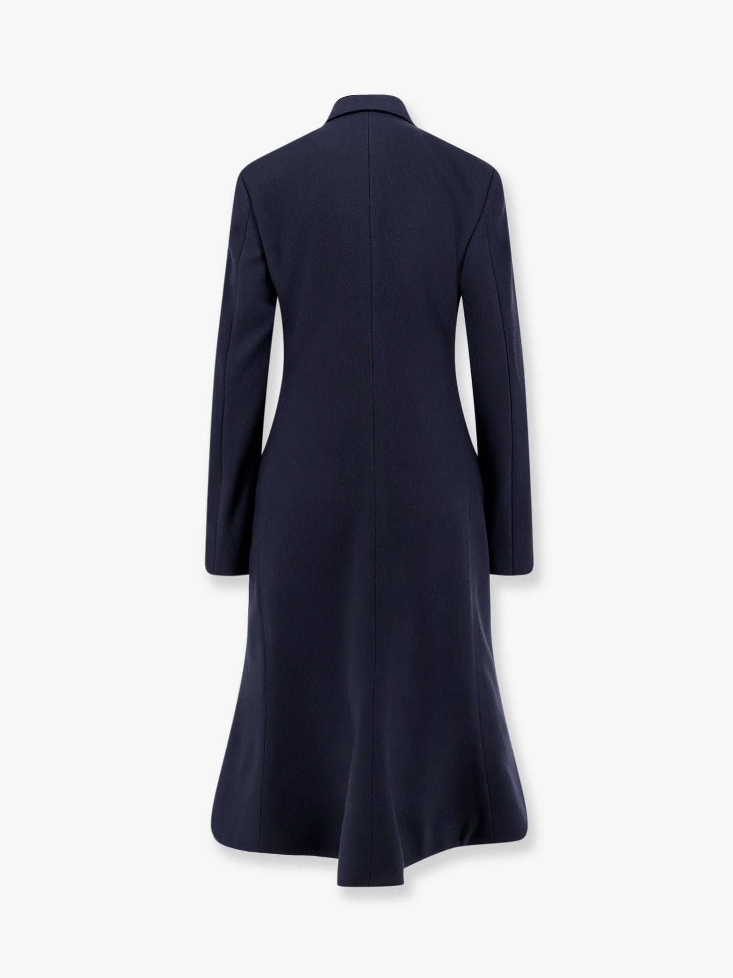 Balenciaga Godet Midi Double-Breasted Wool women Coat Blue