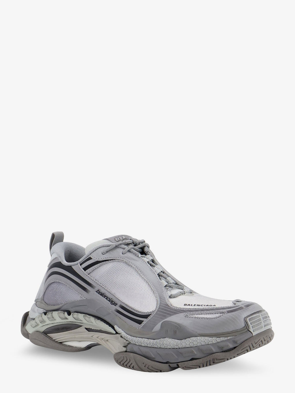 Balenciaga Men Triple S.2 Gradient Mesh And Nylon Insert Sneakers With Used Effect