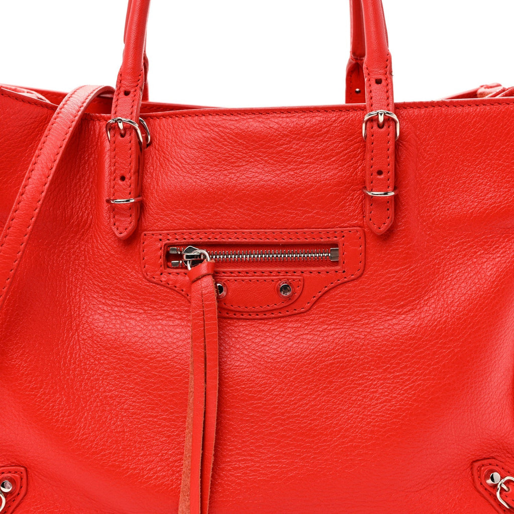 Veau Papier A6 Zip Around Tote Rouge Coquelicot