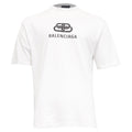 Balenciaga Interlocking BB Logo-Print T-Shirt in White Cotton women