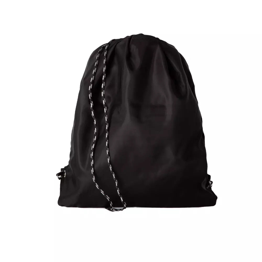 Black Nylon Drawstring Backpack