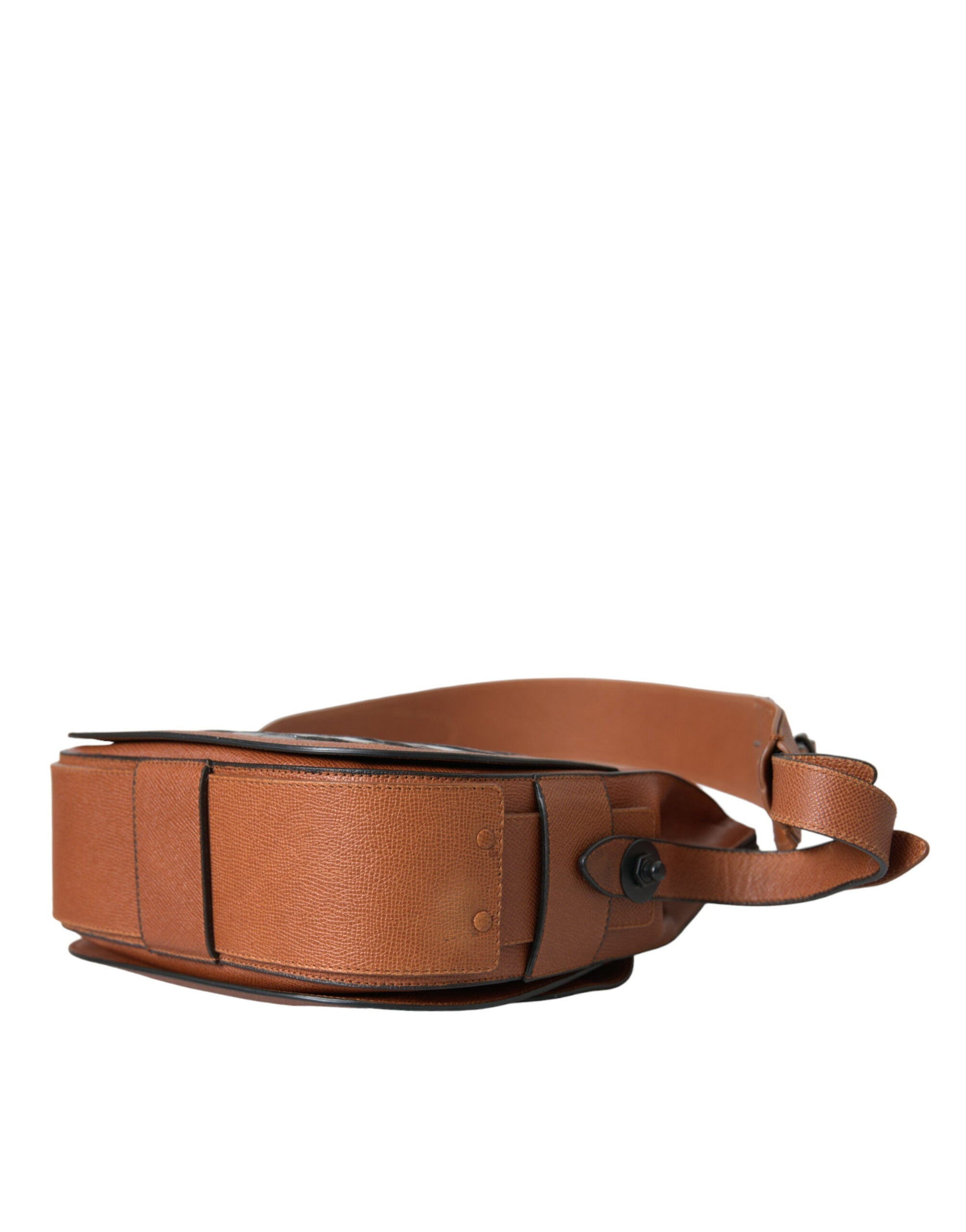 Black Brown Exotic Skin Leather Vertical Crossbody Bag