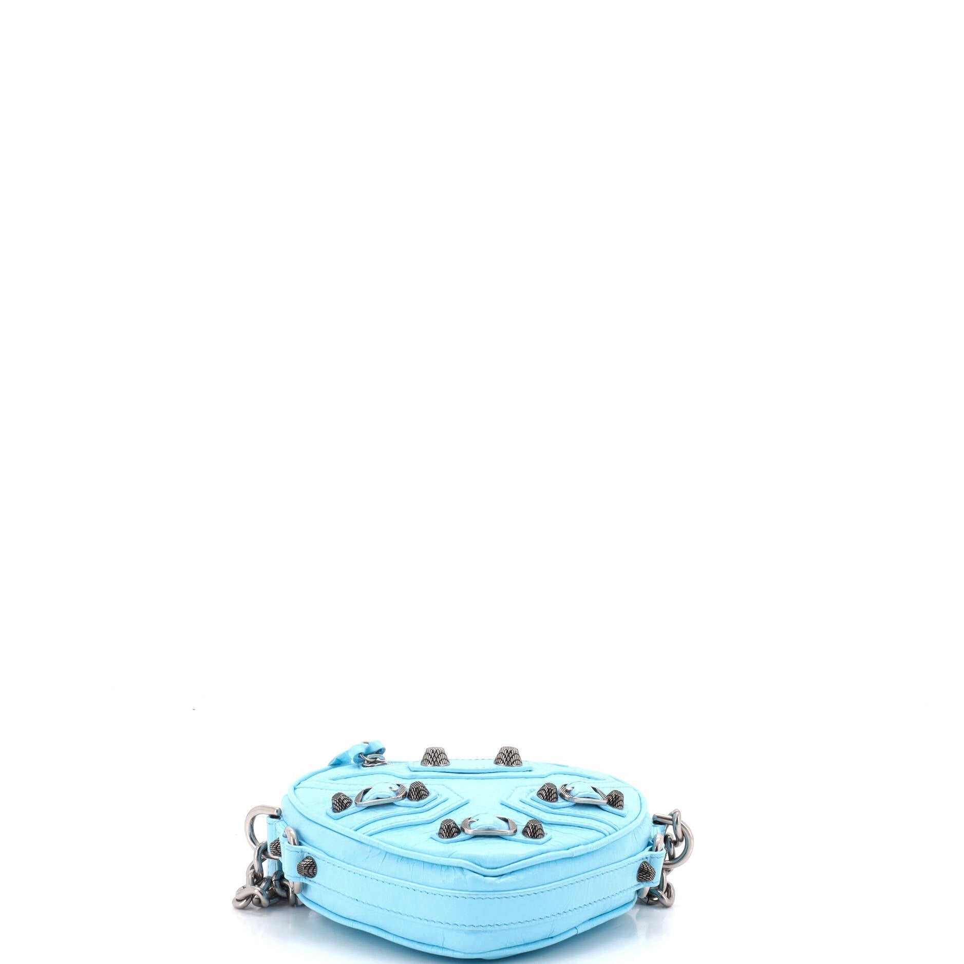 Le Cagole Giant Studs Heart Chain Bag Leather Mini
