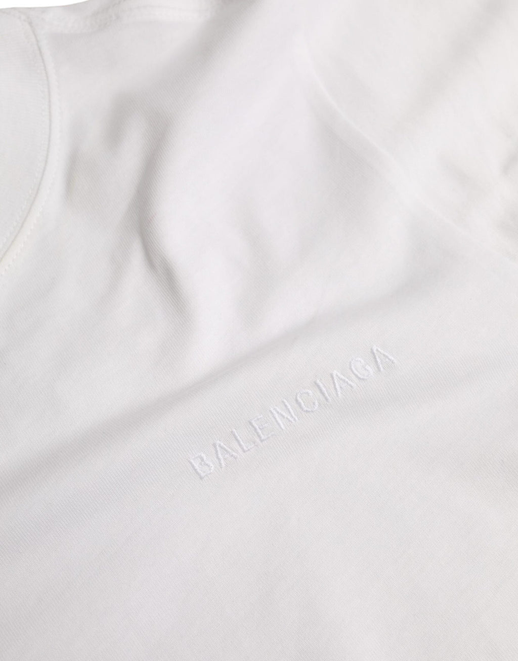 Balenciaga White Cotton Crew Neck Short Sleeves women T-shirt