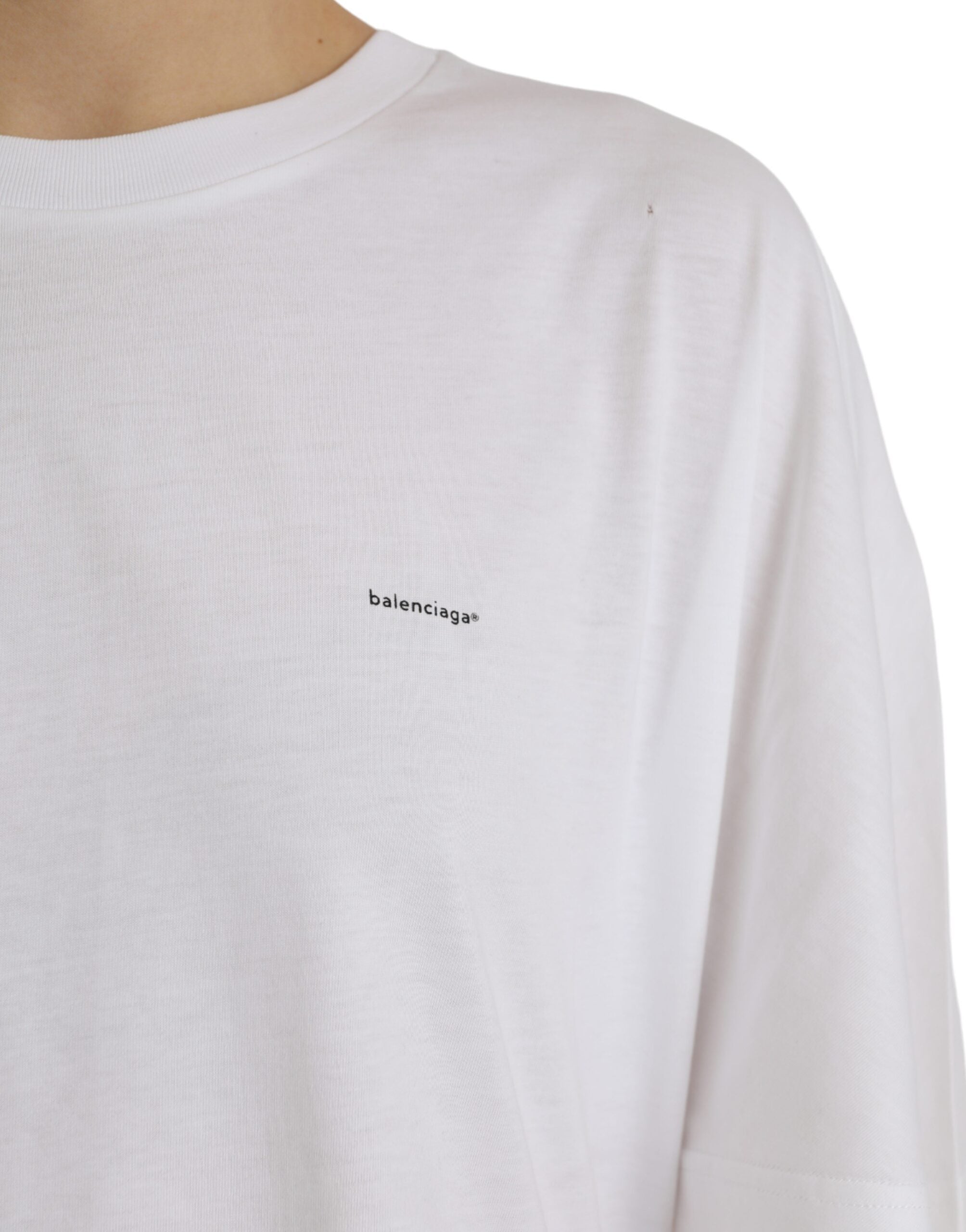 Balenciaga White Cotton Crew Neck Short Sleeves Women's T-shirt (Pre-Owned)