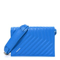 Grained Calfskin Embossed Car Flap Bag Petroleum Blue