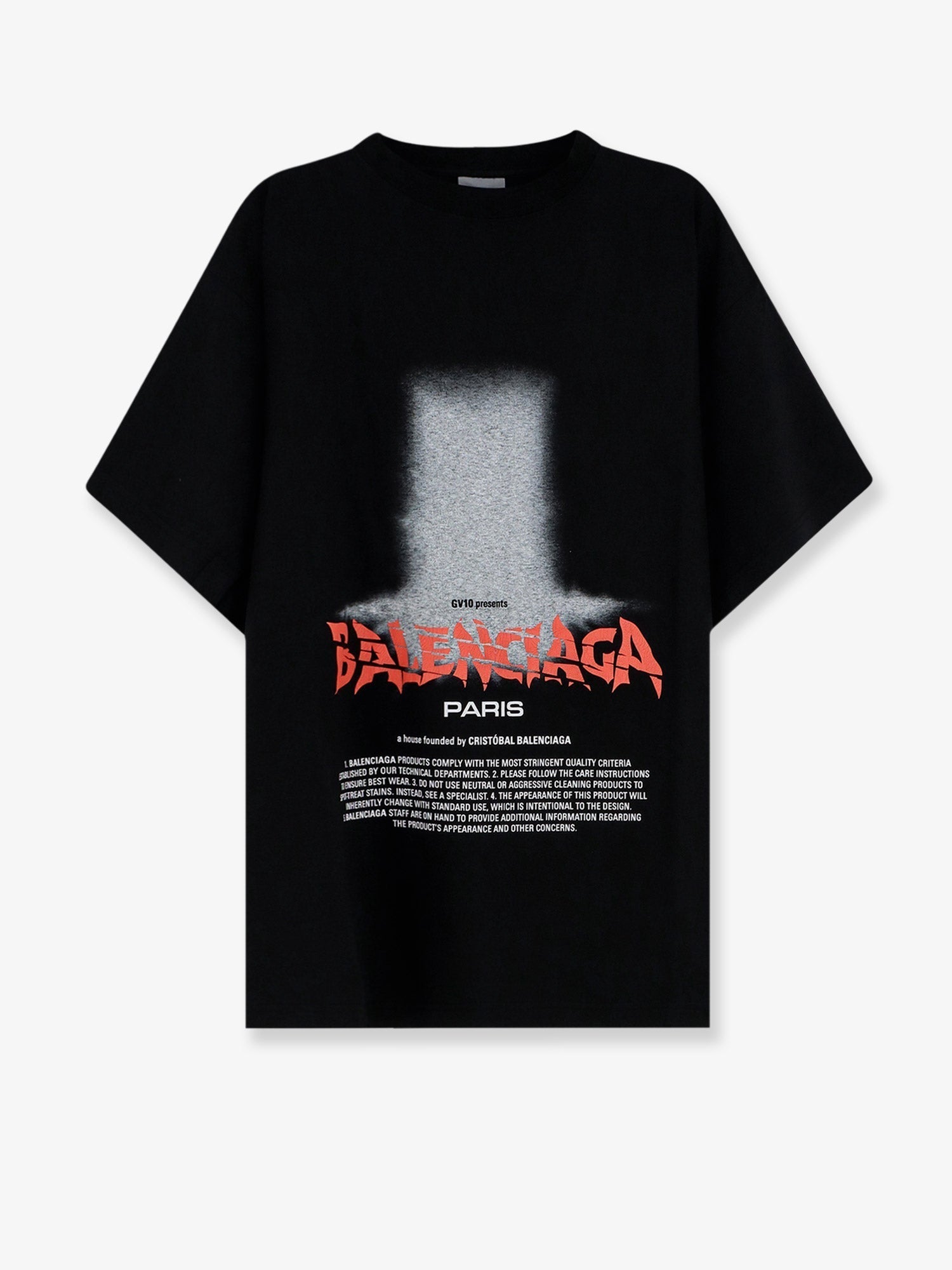 Balenciaga The Door Cotton T-Shirt Black