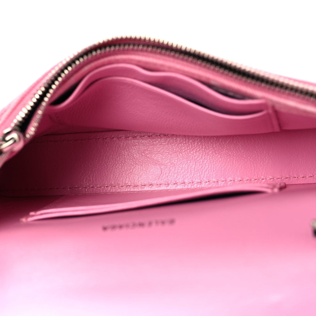 Denim XS Hourglass Wallet On Chain Pink