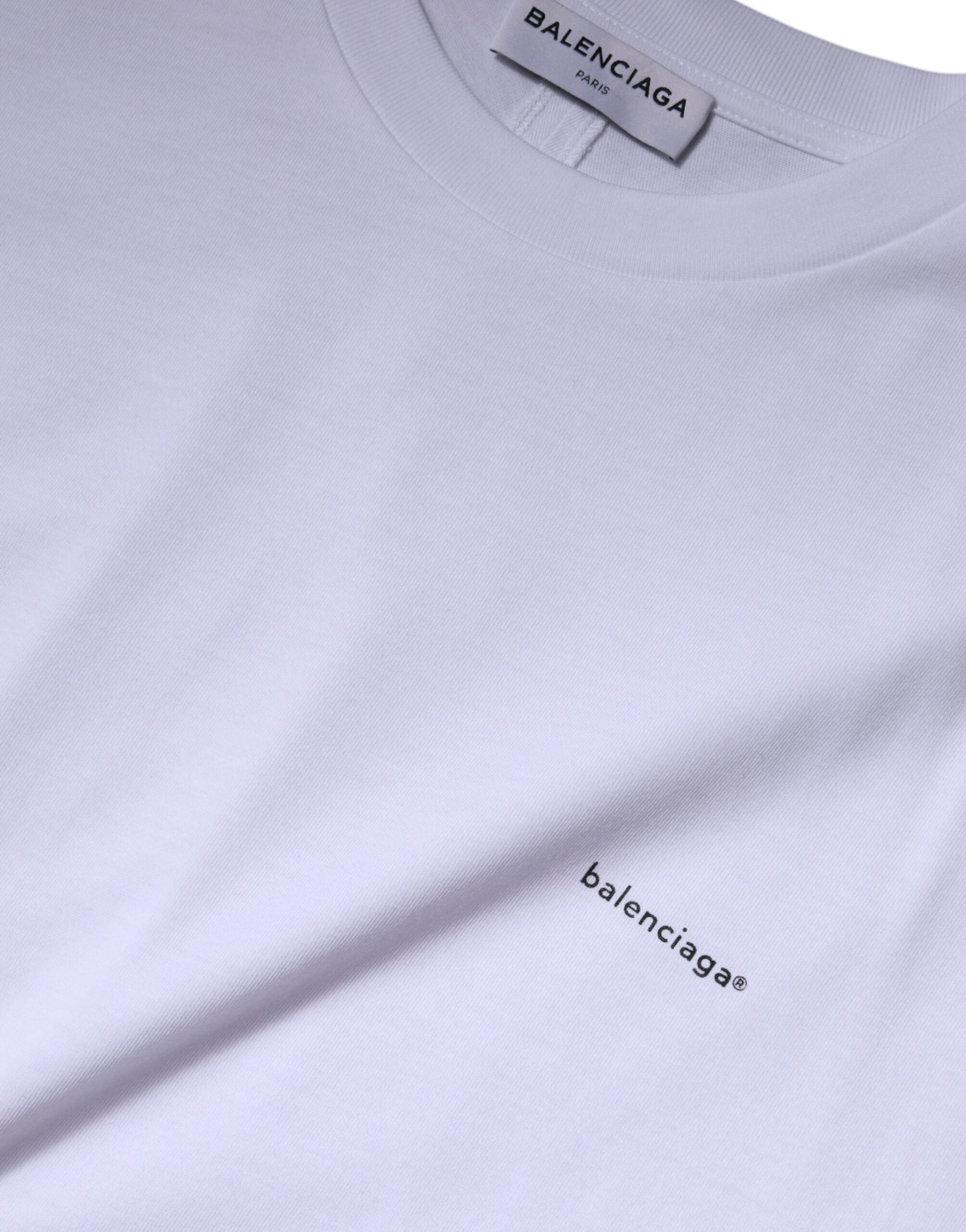 Balenciaga White Logo Cotton Crew Neck Short Sleeves women T-shirt