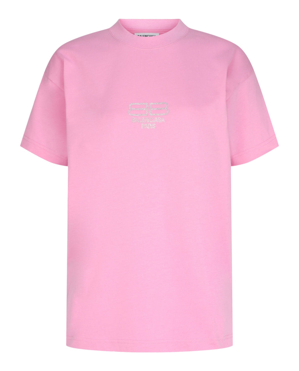 Balenciaga Womens BB Paris Rhinestone T-Shirt