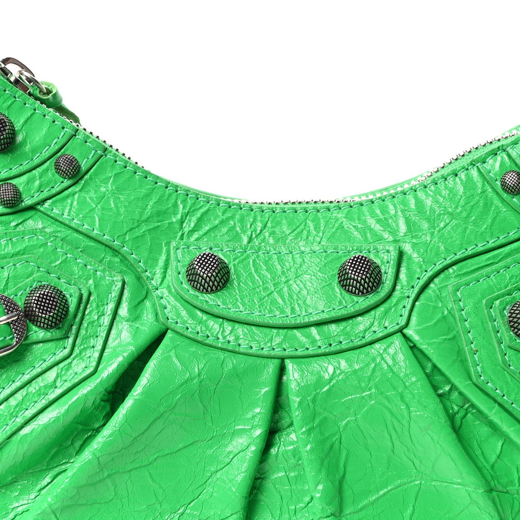 Agneau Arena Le Cagole Shoulder Bag XS Vivid Green