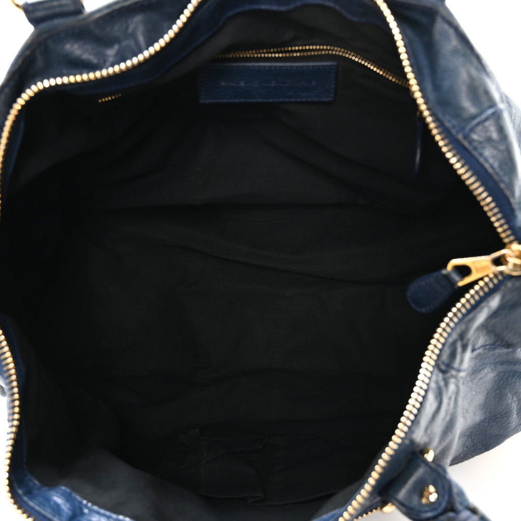 Agneau Giant 12 Gold Hardware Work Bleu Mineral