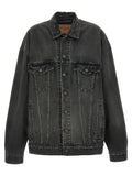 Balenciaga Women Denim Jacket With Used Effect