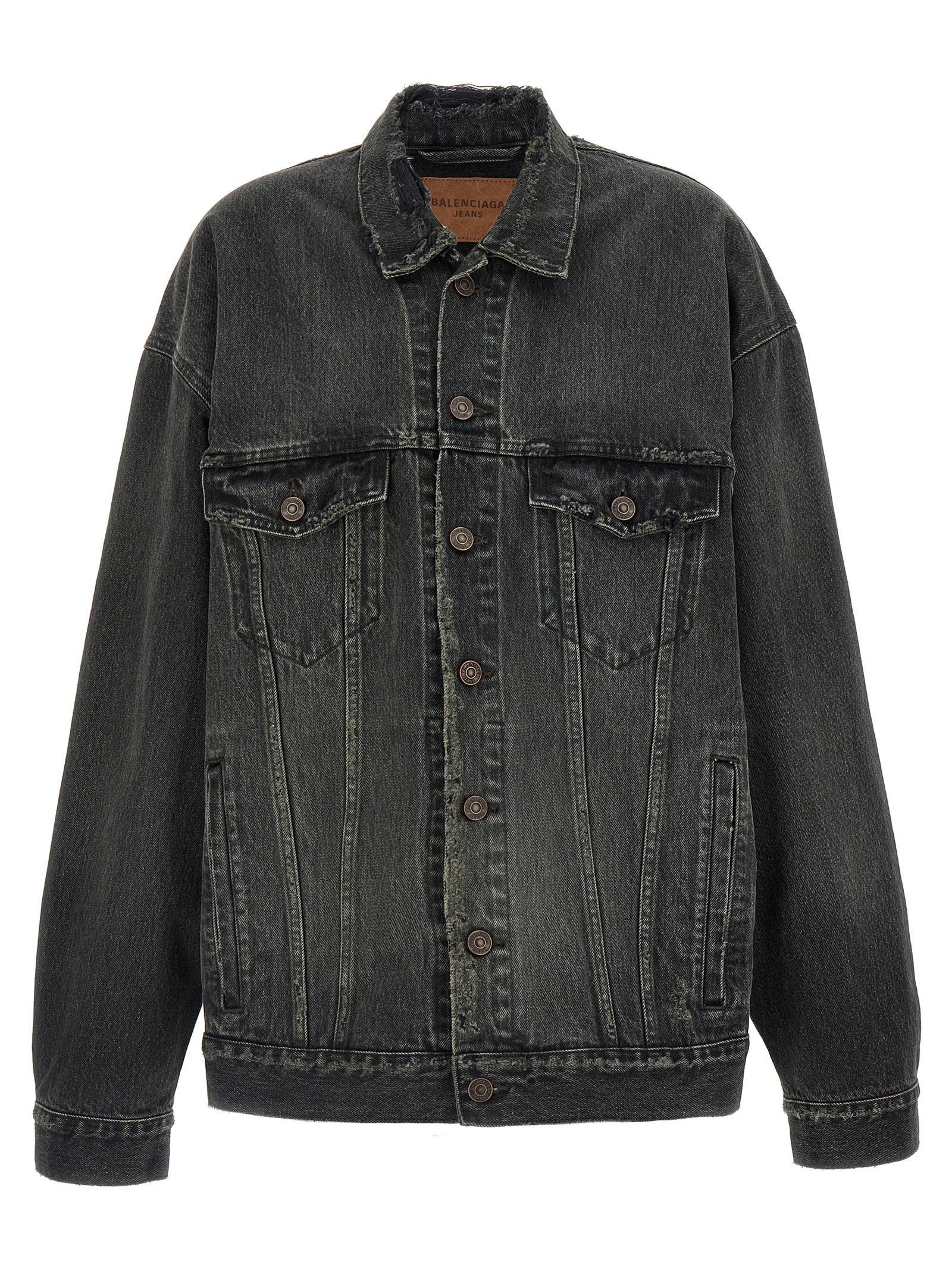 Balenciaga Women Denim Jacket With Used Effect