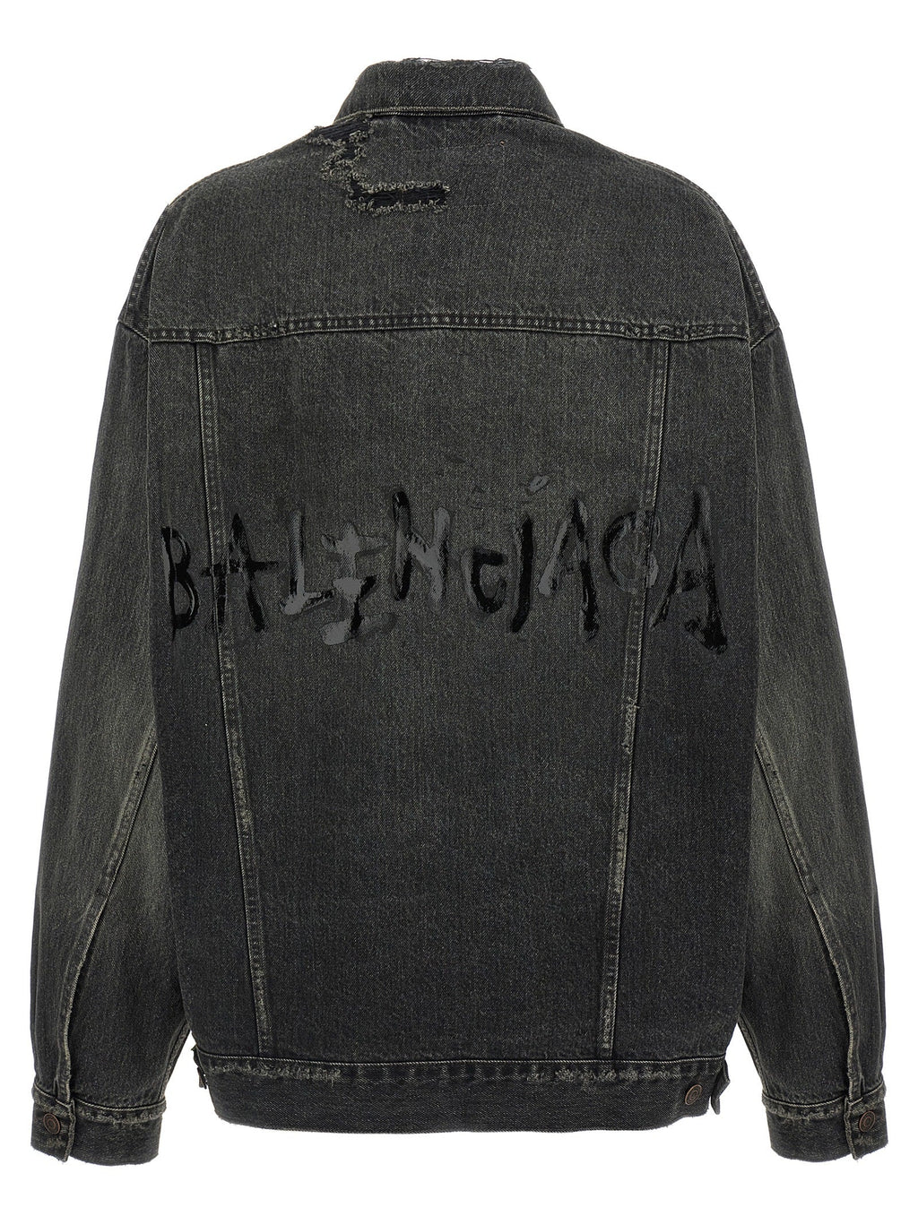 Balenciaga Women Denim Jacket With Used Effect