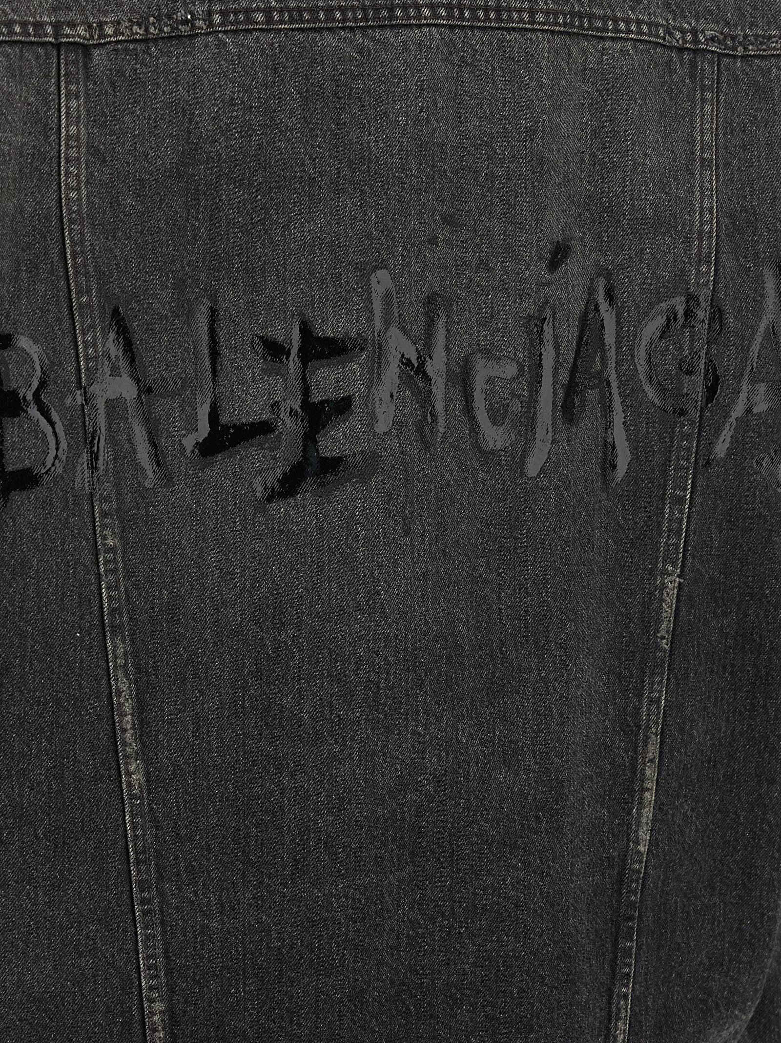 Balenciaga Women Denim Jacket With Used Effect