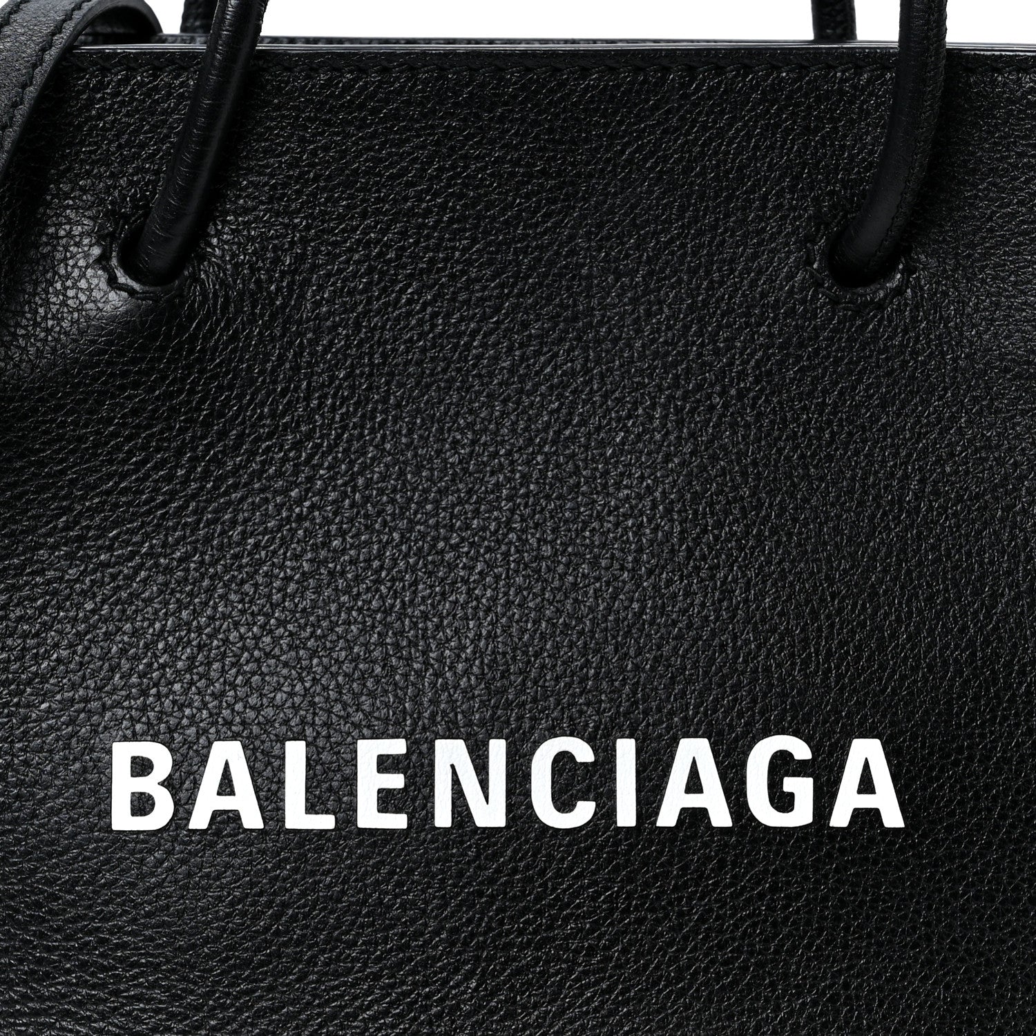 Calfskin Logo XXS Shopping Tote Black