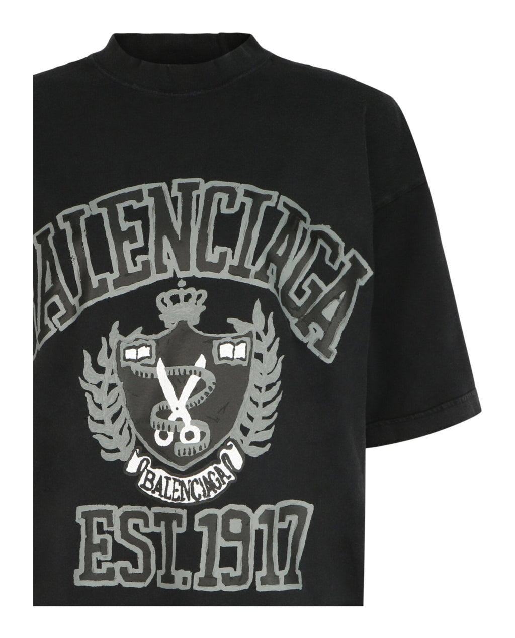 Balenciaga Womens Oversized College Logo T-Shirt
