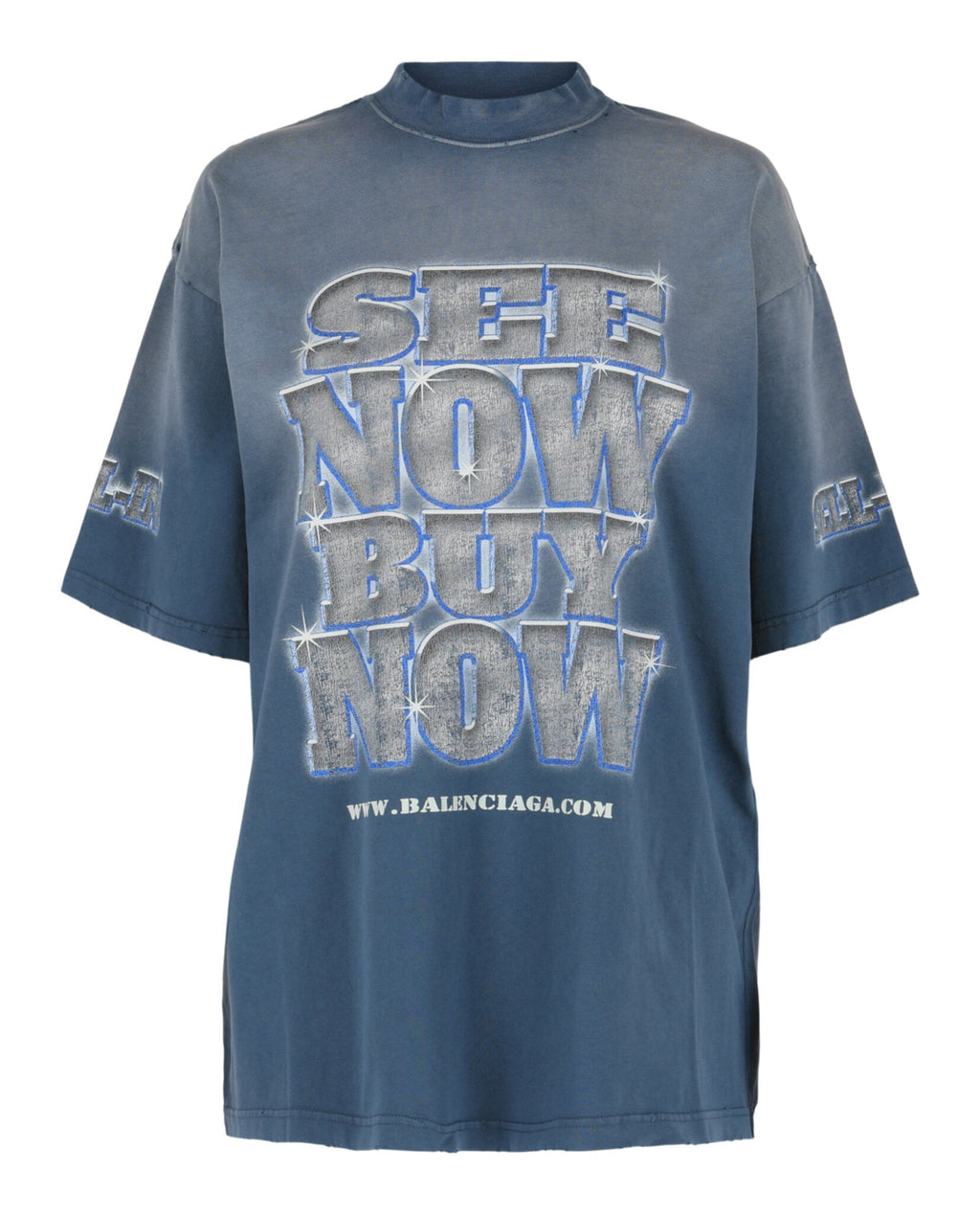 Balenciaga Womens Medium Fit See Now Buy Now Graphic T-Shirt