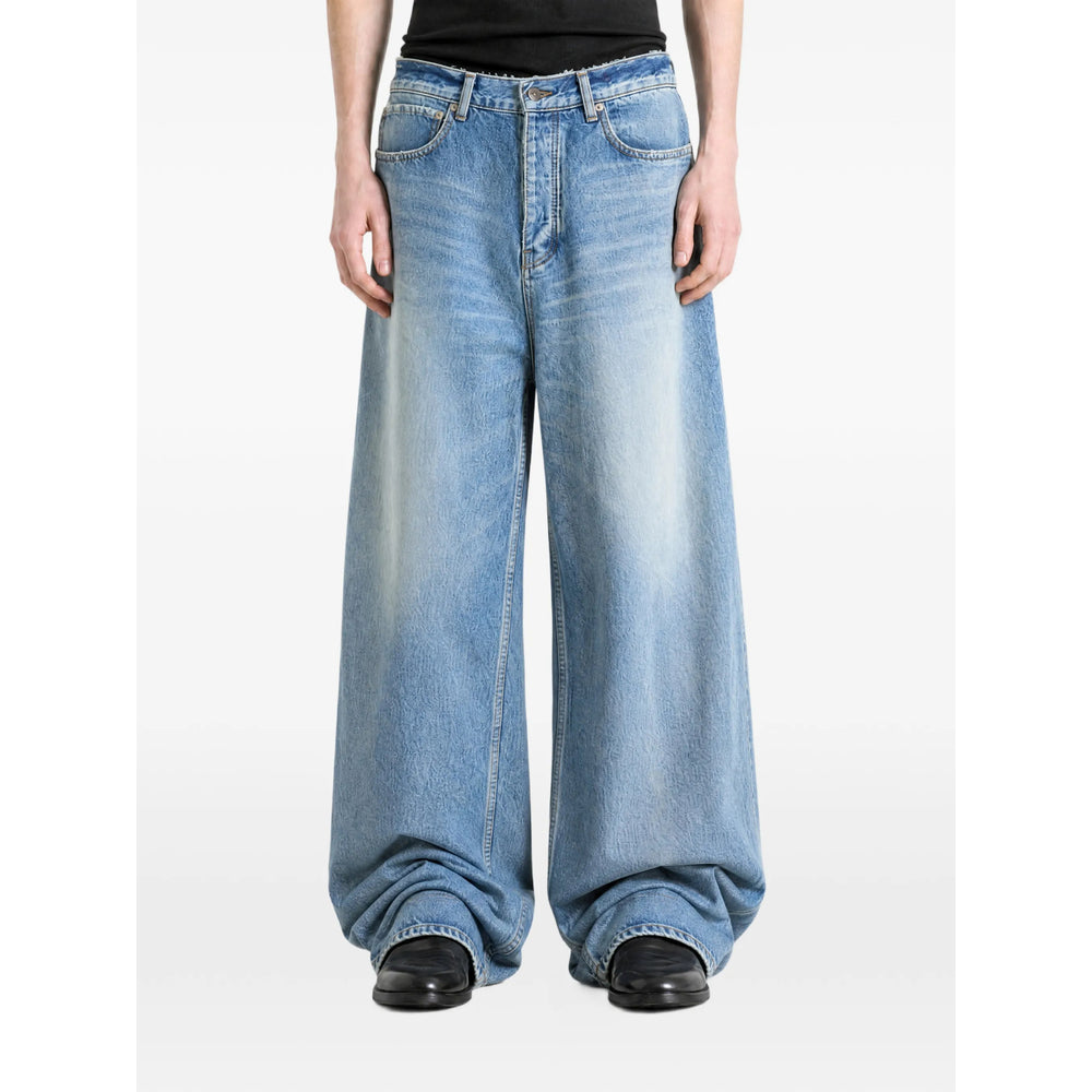 Balenciaga Blue Trousers - Wide-Leg Trousers Men
