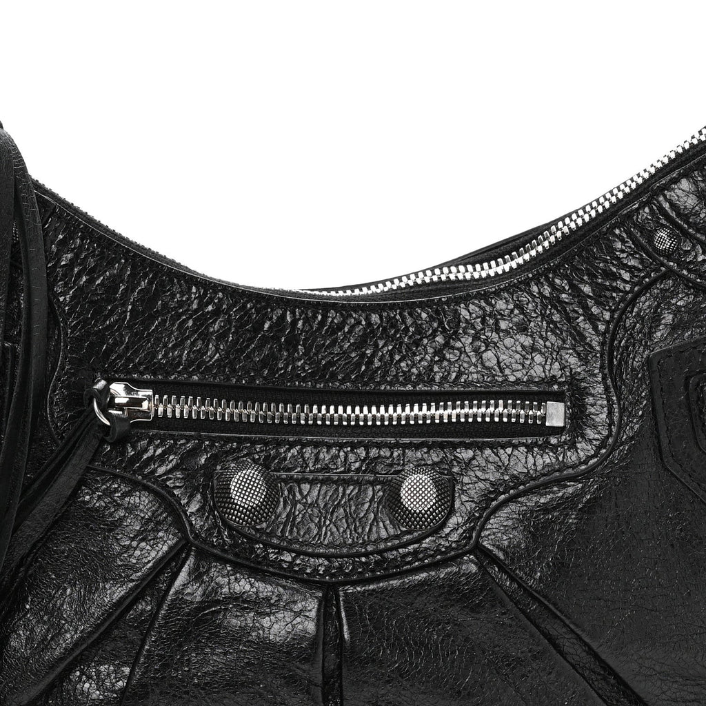 Agneau Arena Small Le Cagole Shoulder Bag Black