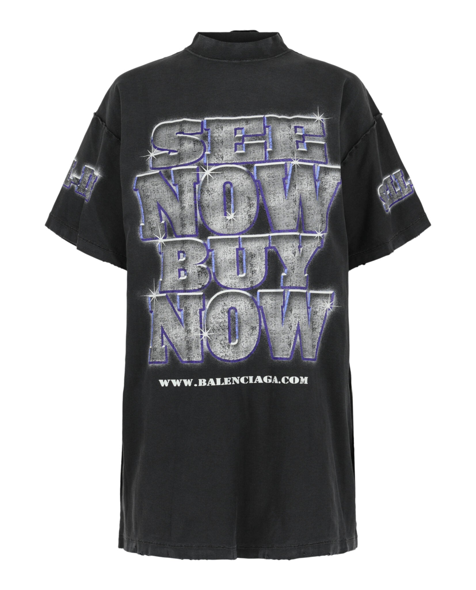 Balenciaga Womens Oversized See Now Buy Now Inside Out T-Shirt