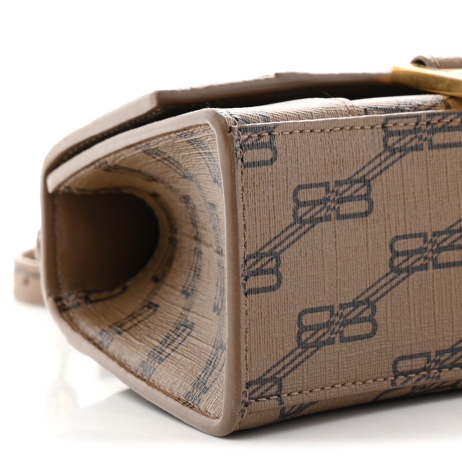 Coated Canvas BB Monogram Hourglass Top Handle Bag XS Beige Brown