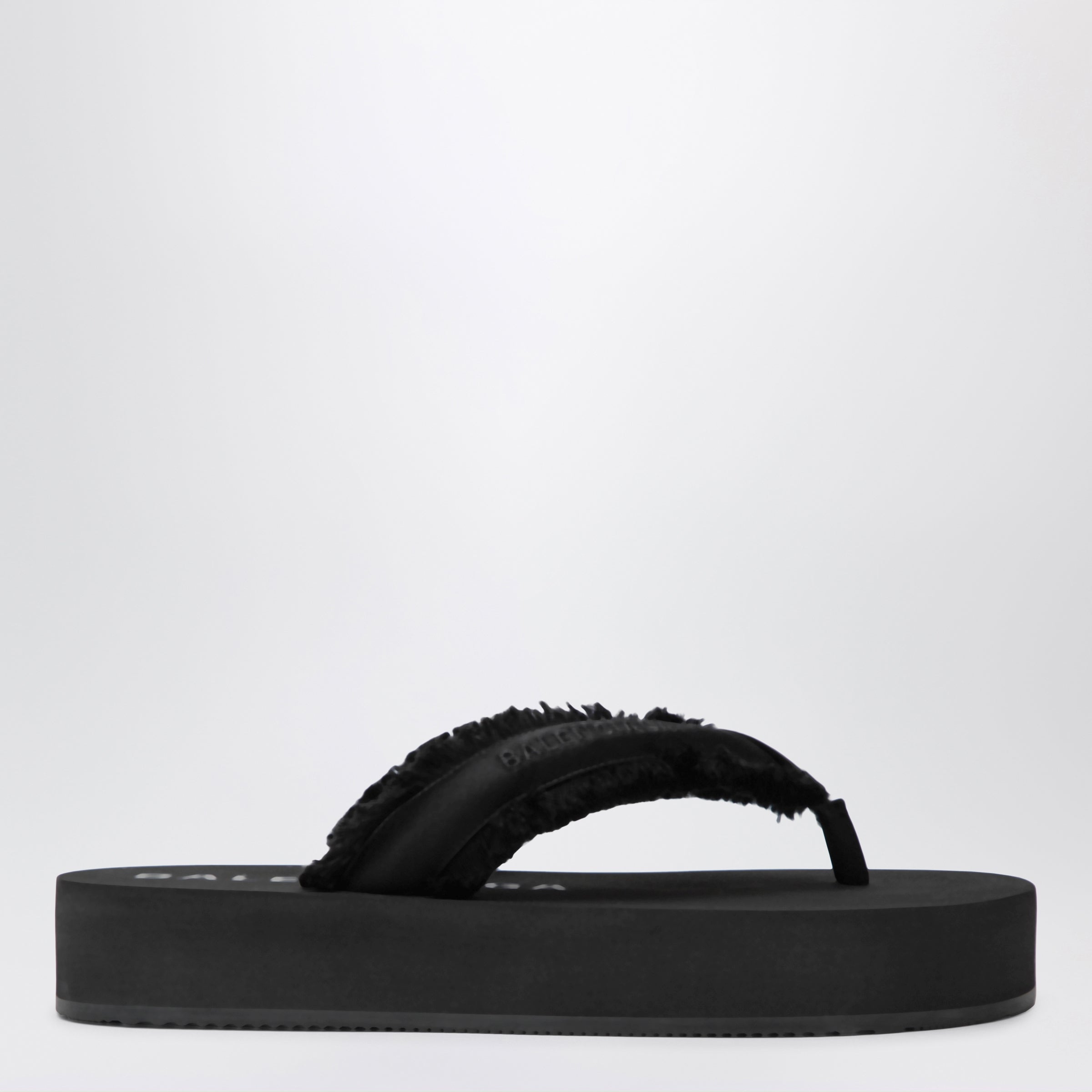 Balenciaga Jet Lag Thong Sandals In Black Satin Women