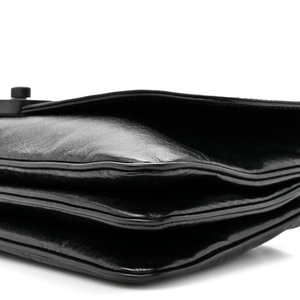 Calfskin Medium BB Soft Flap Bag Black