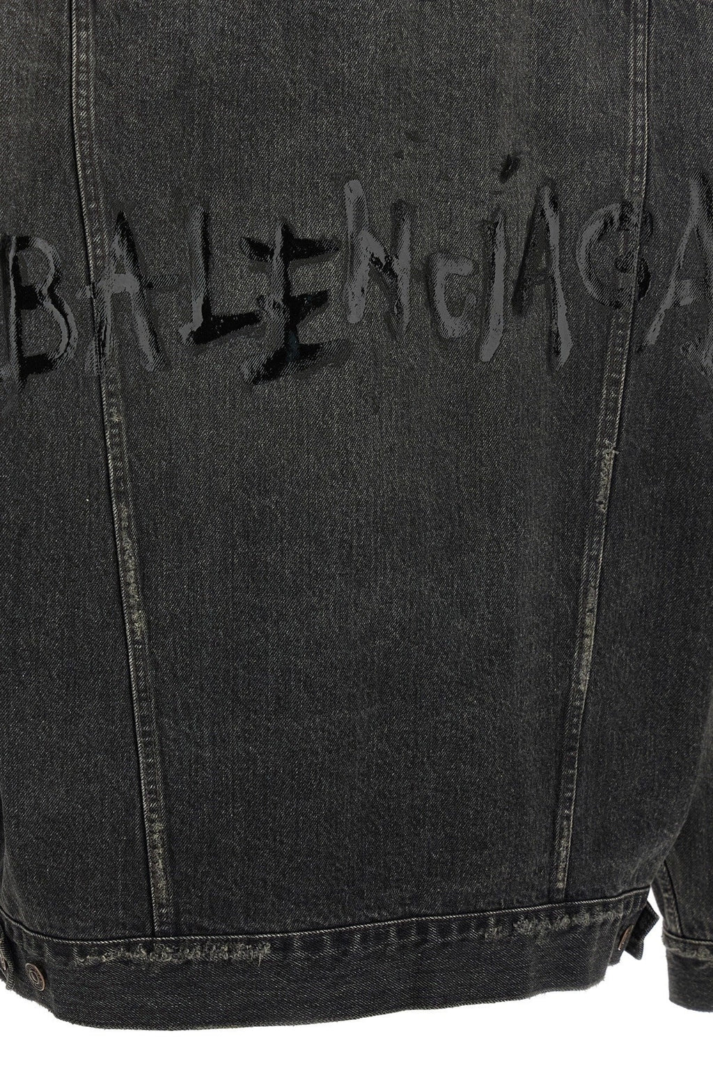 Balenciaga Women Denim Jacket With Used Effect